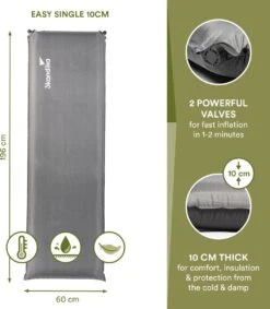 Skandika Easy Single Zelfopblaasbaar Slaapmat – Slaapmat – Slaapmat Zelfopblazend – Logeerbed – Polyester, PVC - Premium Zelfopblazend Luchtbed, Antislip-materiaal, Ideaal Voor Camping – Outdoor, Camping – Kamperen – 196 X 60 X 10 Cm – 3.2kg - Grijs 12 Skandika Easy Single Zelfopblaasbaar Slaapmat – Slaapmat – Slaapmat Zelfopblazend – Logeerbed – Polyester, PVC - Premium Zelfopblazend Luchtbed, Antislip-materiaal, Ideaal Voor Camping – Outdoor, Camping – Kamperen – 196 X 60 X 10 Cm – 3.2kg - Grijs -Buiten Kamperen 1049x1200 5