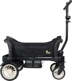 Deryan Luxe Sandy Bolderkar - Duo Buggy - Tandem Buggy - Opvouwbaar - Inklapbare Bolderwagen - Duo Kinderwagen - Zwart -Buiten Kamperen 1061x1200