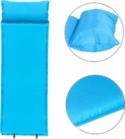 Springos Slaapmat | Zelfopblazend | 186 Cm | Inclusief Hoes & Hoofdkussen | Lichtblauw -Buiten Kamperen 1079x1200 3