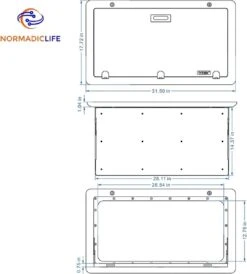 Merkloos NormadicLife® - Outdoor – Opklapbare Tafel - Eettafel – Tafel Voor Buitenkeuken - Caravan – Camper – Picknicktafel - Ingebouwd Ledlicht – Wit -Buiten Kamperen 1081x1200