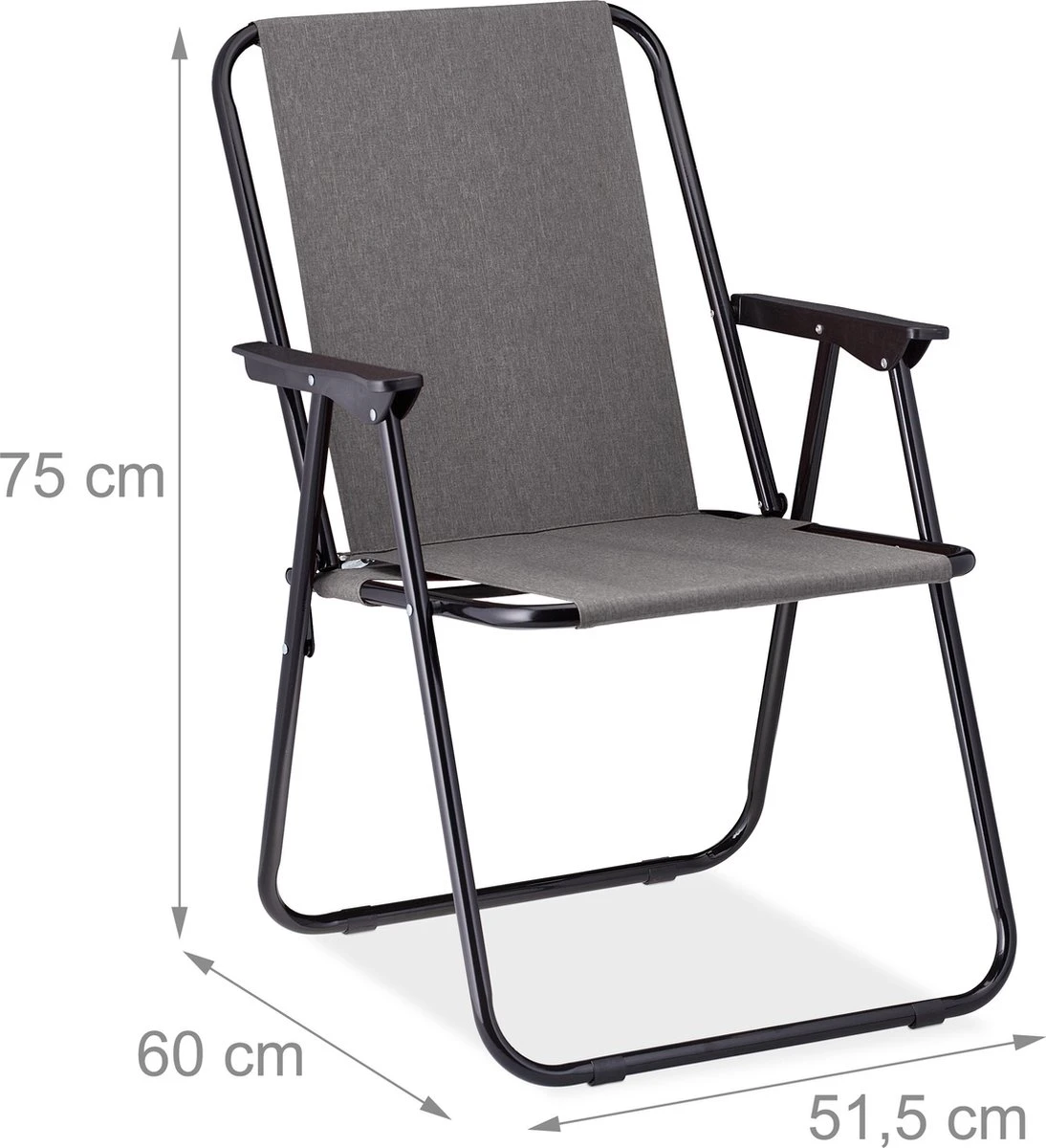 Relaxdays Campingstoel Inklapbaar Set Van 2 - Klapstoel 100 Kg - Visstoel Met Armleuningen - Grijs 10 Relaxdays Campingstoel Inklapbaar Set Van 2 - Klapstoel 100 Kg - Visstoel Met Armleuningen - Grijs - Afbeelding 10