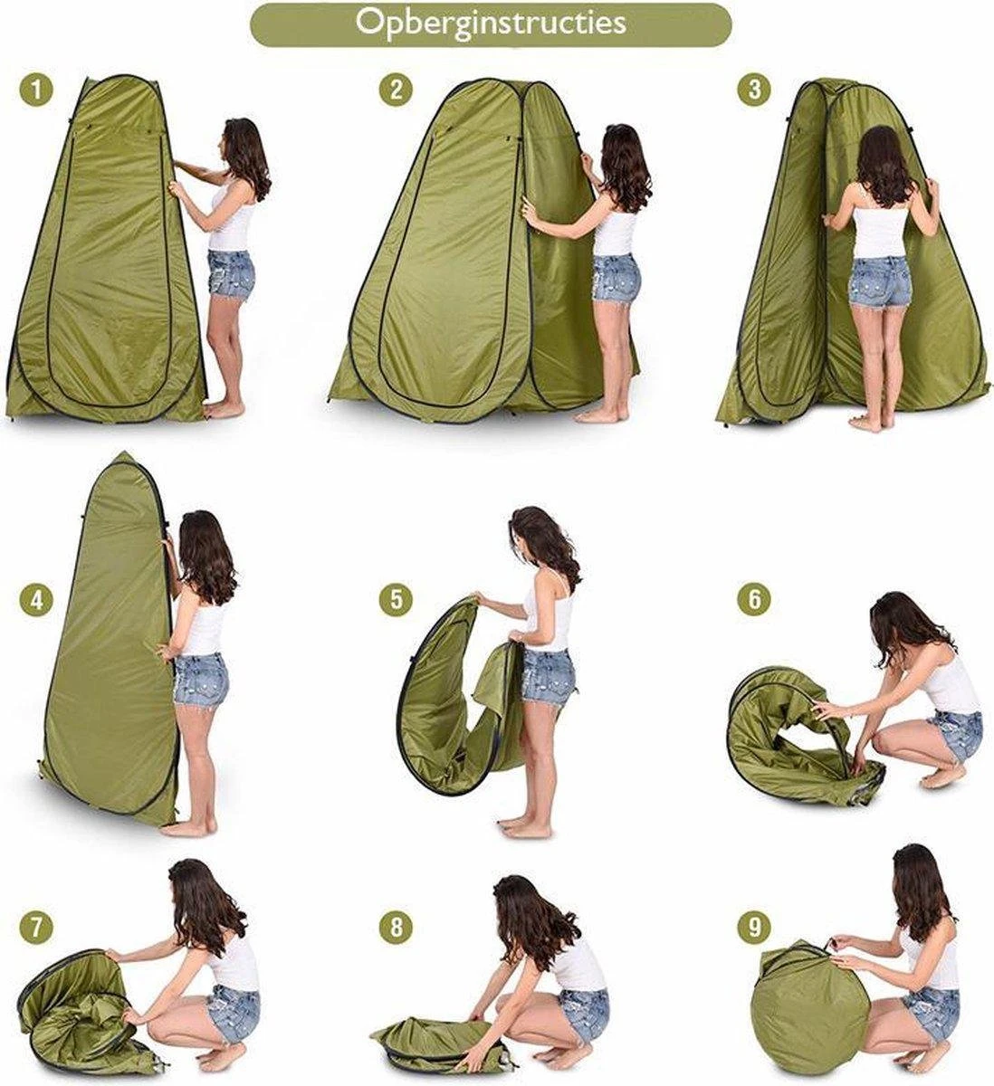 NordFalk Douchetent Pop-up 190 Cm - Camping Douche - Omkleedtent - Incl. Tentharingen En Draagtas - Groen 3 NordFalk Douchetent Pop-up 190 Cm - Camping Douche - Omkleedtent - Incl. Tentharingen En Draagtas - Groen - Afbeelding 3