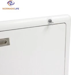 Merkloos NormadicLife® - Outdoor – Opklapbare Tafel - Eettafel – Tafel Voor Buitenkeuken - Caravan – Camper – Picknicktafel - Ingebouwd Ledlicht – Wit -Buiten Kamperen 1144x1200 1