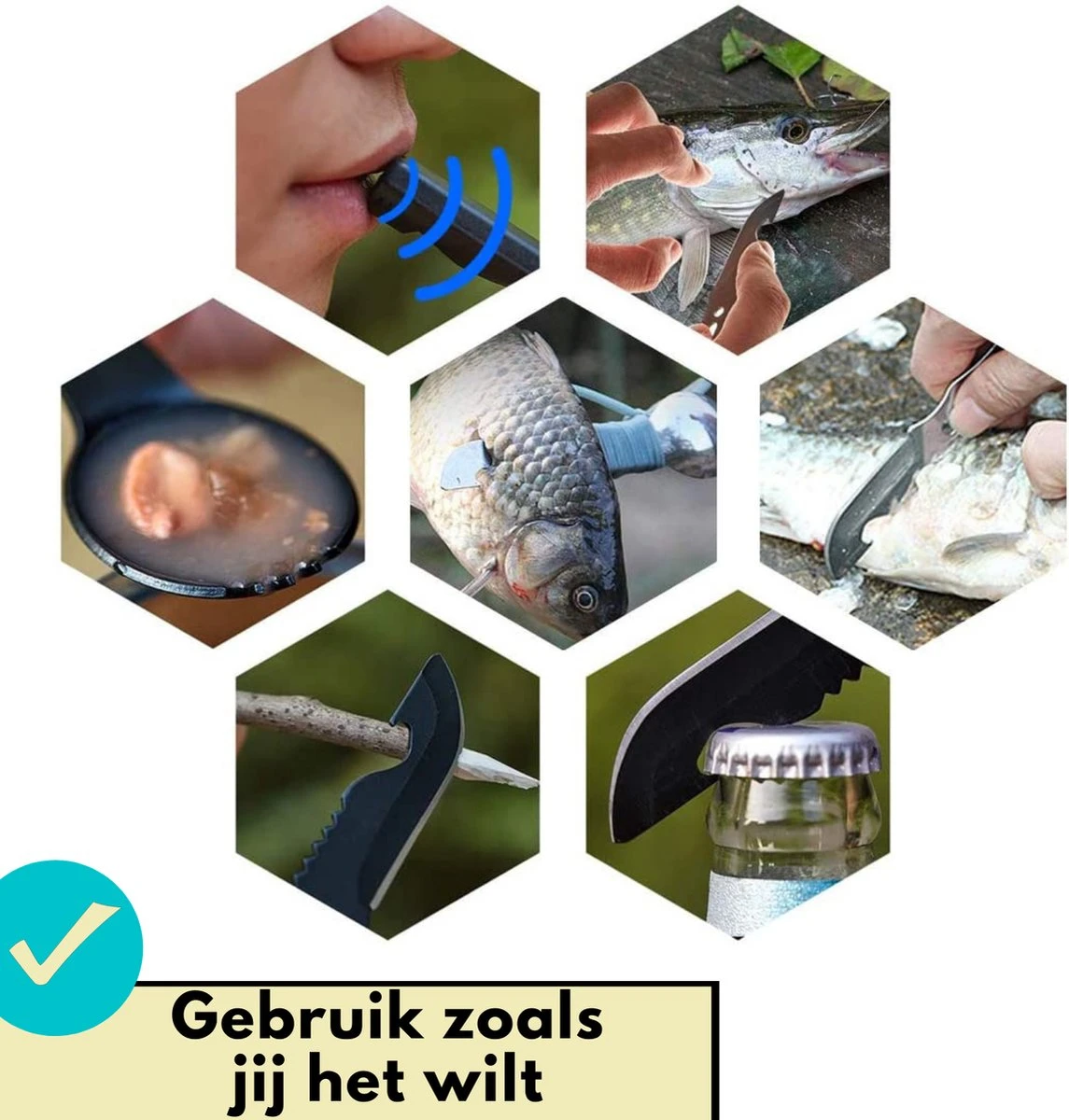 Lynnz® Spork 7 In 1 - Camping Bestek - Campingbestek - Campingservies - Reisbestek - Bestek To Go - Jachtmes - Rambomes 4 Lynnz® Spork 7 In 1 - Camping Bestek - Campingbestek - Campingservies - Reisbestek - Bestek To Go - Jachtmes - Rambomes - Afbeelding 4