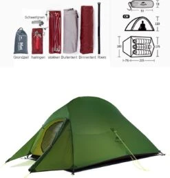 Cloud Up 3 Upgraded - Naturehike® - Tent 3 Persoons - Lichtgewicht Tent - Incl. Grondzeil - 20D 4000MM - Outdoor Kampeertent - Waterdicht - Hiking & Wandelen 18 Cloud Up 3 Upgraded - Naturehike® - Tent 3 Persoons - Lichtgewicht Tent - Incl. Grondzeil - 20D 4000MM - Outdoor Kampeertent - Waterdicht - Hiking & Wandelen -Buiten Kamperen 1147x1200