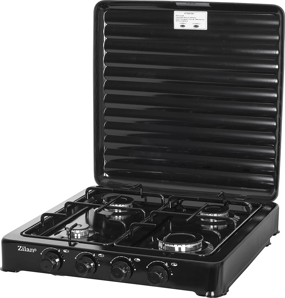 Zilan - Gas Kooktoestel 4 Pits - Campingkooktoestel - Gaskookplaat - Zwart 1 Zilan - Gas Kooktoestel 4 Pits - Campingkooktoestel - Gaskookplaat - Zwart