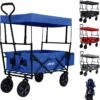 AREBOS Handwagen Vouwbare Dak Handwagen Vouwbare Trolley Uitrustingswagen Blauw