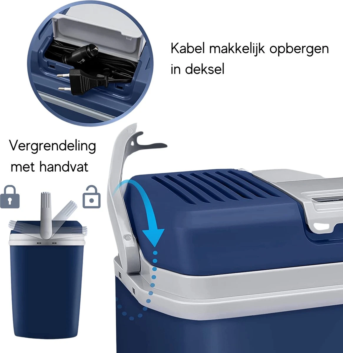 Tillvex- Koelbox, Coolbox, 24 Liter, Blauw 5 Tillvex- Koelbox, Coolbox, 24 Liter, Blauw - Afbeelding 5