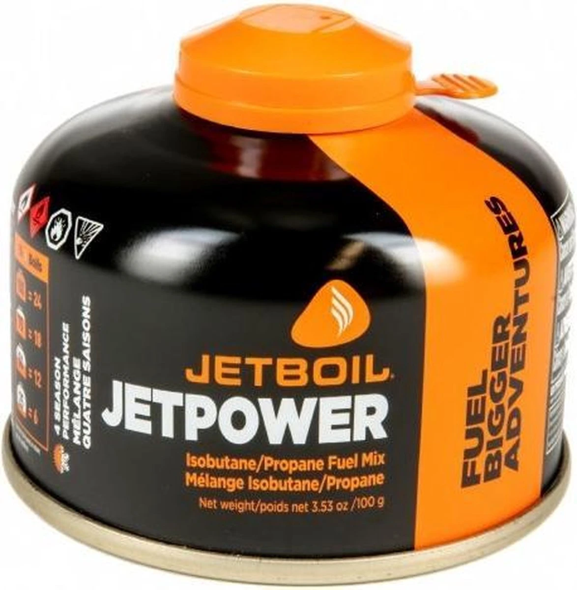 Jetboil Gasblik Jetpower Fuel 100 Gram Staal Zwart/oranje 1 Jetboil Gasblik Jetpower Fuel 100 Gram Staal Zwart/oranje
