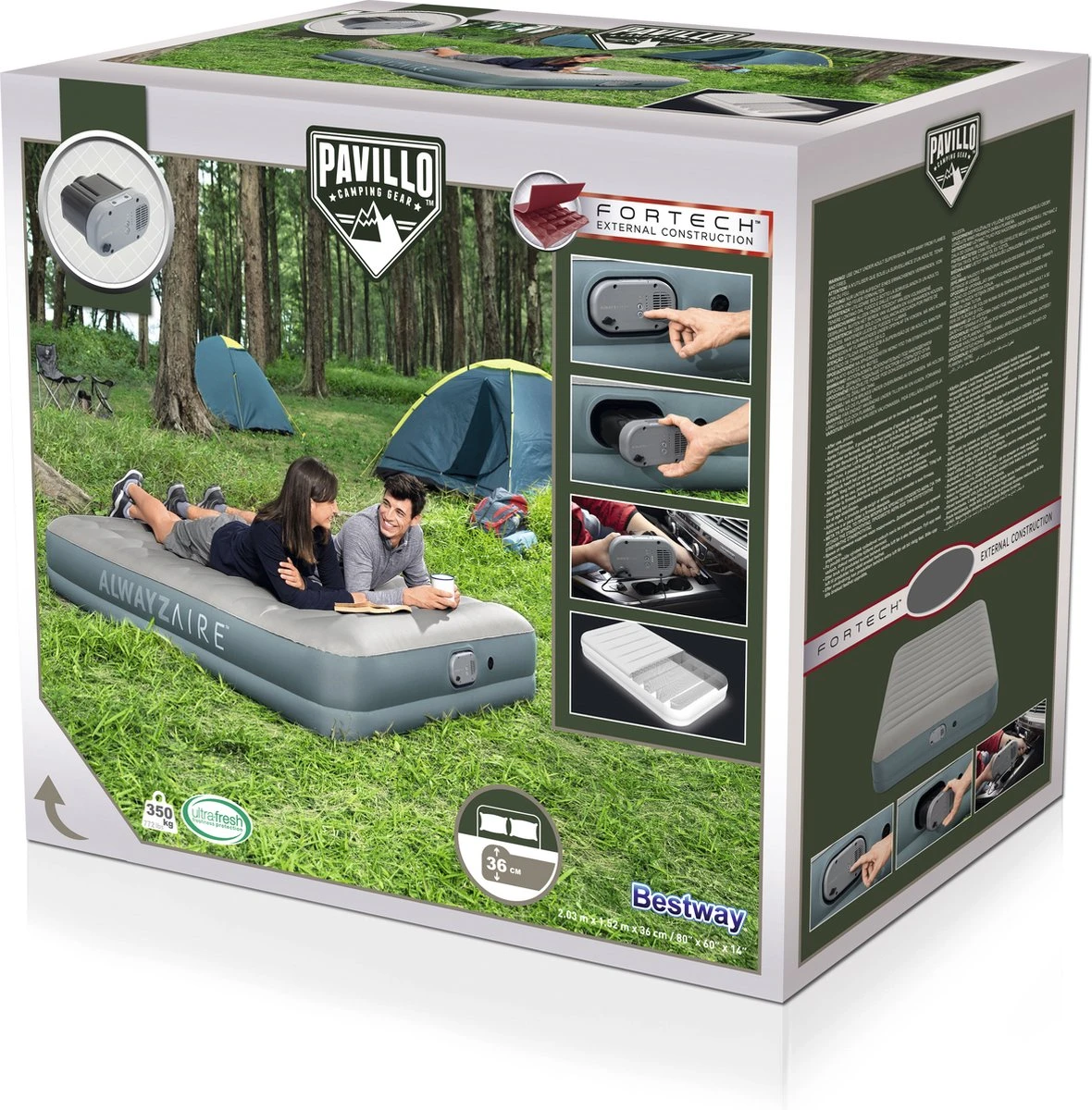 Bestway Luchtbed - 2 Personen - PVC/Polyester - Ingebouwde Oplaadbare Pomp - Fortech™ Materiaal - I-Beam Constructie - Ingebouwd Kussen 17 Bestway Luchtbed - 2 Personen - PVC/Polyester - Ingebouwde Oplaadbare Pomp - Fortech™ Materiaal - I-Beam Constructie - Ingebouwd Kussen - Afbeelding 17