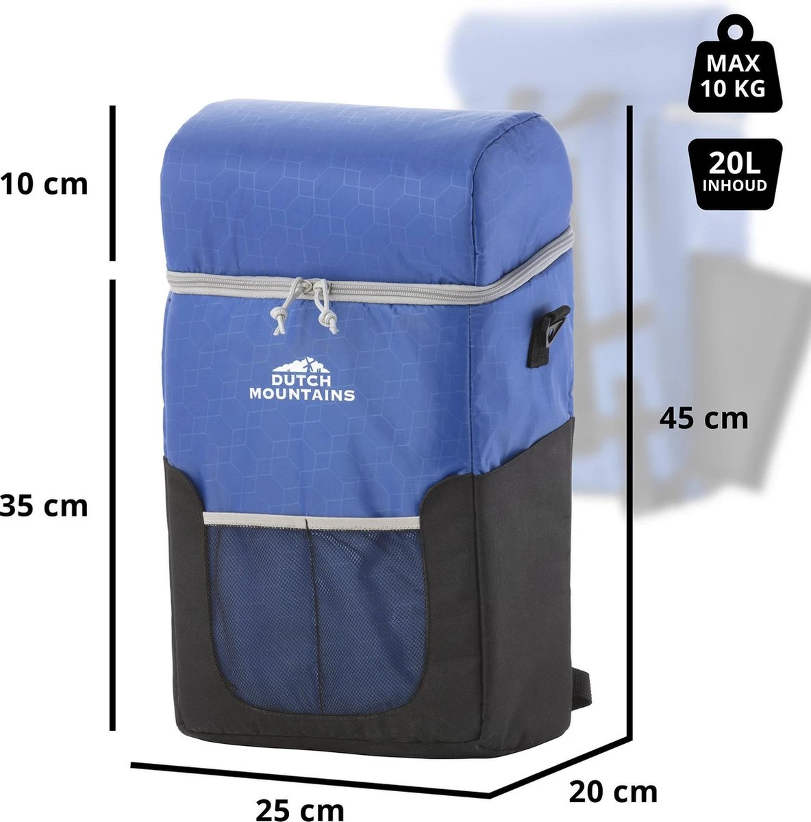 Dutch Mountains Koeltas Rugzak | Cooler Backpack 20 Liter | Picknicktas | Lunchtas | Koelrugzak | Strandtas | Blauw 3 Dutch Mountains Koeltas Rugzak | Cooler Backpack 20 Liter | Picknicktas | Lunchtas | Koelrugzak | Strandtas | Blauw - Afbeelding 3