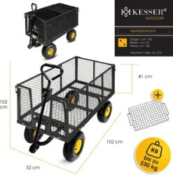 Exxen KESSER® Bolderkar, 550 Kg Belastbaar, Tuinwagen, Transportwagen, Tuinwagen, Uitneembaar Zeil, Gereedschapswagen, Handwagen, Veelzijdig Inzetbaar, Zwart 13 Exxen KESSER® Bolderkar, 550 Kg Belastbaar, Tuinwagen, Transportwagen, Tuinwagen, Uitneembaar Zeil, Gereedschapswagen, Handwagen, Veelzijdig Inzetbaar, Zwart -Buiten Kamperen 1185x1200 3