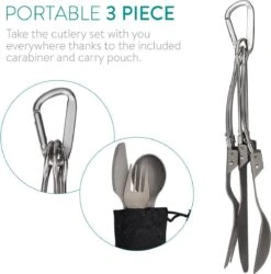 Navaris Campingbestek Van Titanium - Set Met Vork, Mes En Lepel - Inklapbaar - Bestekset Voor Onderweg - Inclusief Karabijnhaak En Bewaarzakje 15 Navaris Campingbestek Van Titanium - Set Met Vork, Mes En Lepel - Inklapbaar - Bestekset Voor Onderweg - Inclusief Karabijnhaak En Bewaarzakje -Buiten Kamperen 1185x1200 9