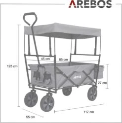 AREBOS Handwagen Vouwbare Dak Handwagen Vouwbare Trolley Uitrustingswagen Grijs 16 AREBOS Handwagen Vouwbare Dak Handwagen Vouwbare Trolley Uitrustingswagen Grijs -Buiten Kamperen 1187x1200 2