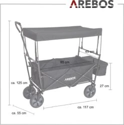 AREBOS Handwagen Vouwbare Dak Handwagen Vouwbare Trolley Uitrustingswagen Zwart 16 AREBOS Handwagen Vouwbare Dak Handwagen Vouwbare Trolley Uitrustingswagen Zwart -Buiten Kamperen 1188x1200 6