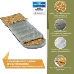 Skandika Dundee Flannel-R Slaapzak – Slaapzakken – Slaapzakken Volwassen - Maat M – Unisex - Katoen, Luxe Kwaliteit, Dubbele Slaapzak, 3 Seizoenen, Tot -20°C - 220 X 80 Cm - Outdoor Kampeerslaapzak – Ritssluiting Rechts - Grijs/geel 8 Skandika Dundee Flannel-R Slaapzak – Slaapzakken – Slaapzakken Volwassen - Maat M – Unisex - Katoen, Luxe Kwaliteit, Dubbele Slaapzak, 3 Seizoenen, Tot -20°C - 220 X 80 Cm - Outdoor Kampeerslaapzak – Ritssluiting Rechts - Grijs/geel -Buiten Kamperen 1195x1200 11