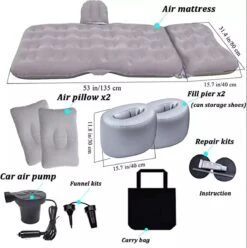Sophie's Planet® - Auto Luchtbed Met Kussens En Pomp (Grijs) - Auto Matras - Achterbank Matras - Autobed - Car Matress - Comfortabel In De Auto Slapen -Buiten Kamperen 1196x1200 3
