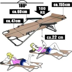 Ligstoel Opvouwbaar 155x60cm - Lichte Ligbed Relaxstoel Tuinstoel Campingstoel Strandstoel 27 Ligstoel Opvouwbaar 155x60cm - Lichte Ligbed Relaxstoel Tuinstoel Campingstoel Strandstoel -Buiten Kamperen 1196x1200 5