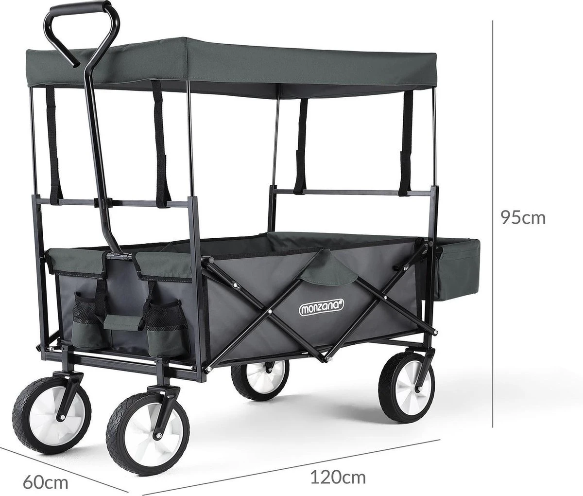 Monzana Bolderkar Opvouwbaar - 100 Liter - Met Afneembaar Dak Grijs 6 Monzana Bolderkar Opvouwbaar - 100 Liter - Met Afneembaar Dak Grijs - Afbeelding 6
