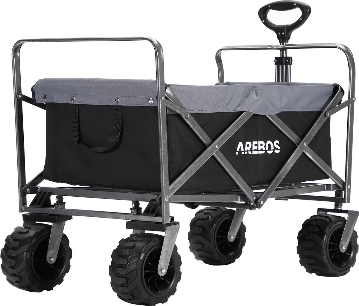 AREBOS Handkar | Transportwagen | Apparatuurwagen | Opvouwbaar | Zwart / Grijs 9 AREBOS Handkar | Transportwagen | Apparatuurwagen | Opvouwbaar | Zwart / Grijs - Afbeelding 9