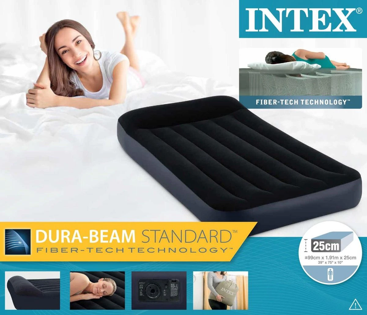 Intex Pillow Rest Classic Twin Luchtbed - 1-persoons - 99x191x25cm 3 Intex Pillow Rest Classic Twin Luchtbed - 1-persoons - 99x191x25cm - Afbeelding 3