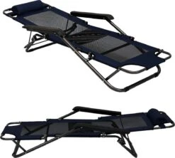 Ligstoel 155x60cm - Opvouwbaar Campingstoel Ligbed Strandstoel Tuinstoel Vouwligstoel Blauw -Buiten Kamperen 1200x1080 2