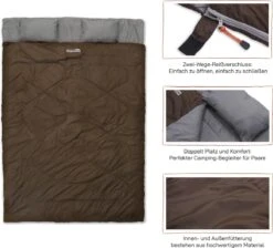 Where Tomorrow Double Slaapzak 220 X 150 Cm Diverse Kleuren - Bruin -Buiten Kamperen 1200x1090 8