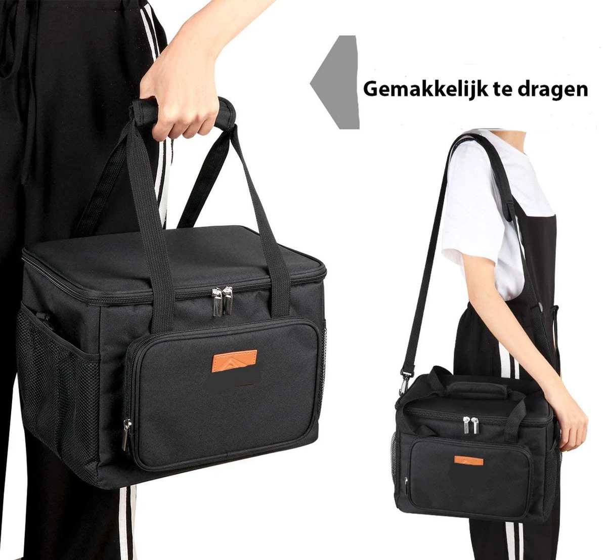 Lunchtas - Koeltas Voor Dames En Heren - Cool Bag - 4 Laags Geïsoleerde Koeltas - Kleine Cooler - Lunch Box - Lunchtas 15 Liter- Zwart 6 Lunchtas - Koeltas Voor Dames En Heren - Cool Bag - 4 Laags Geïsoleerde Koeltas - Kleine Cooler - Lunch Box - Lunchtas 15 Liter- Zwart - Afbeelding 6