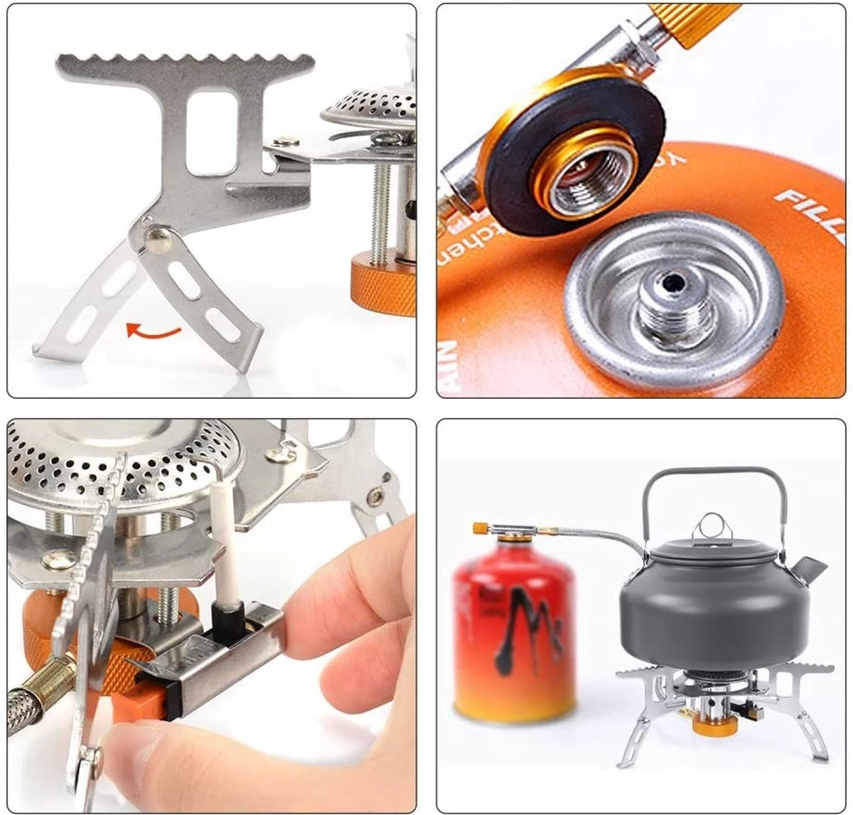Ultralichte En Opvouwbare Gasbrander Op Pootjes Met Keramische Ontsteking 5 Ultralichte En Opvouwbare Gasbrander Op Pootjes Met Keramische Ontsteking - Afbeelding 5