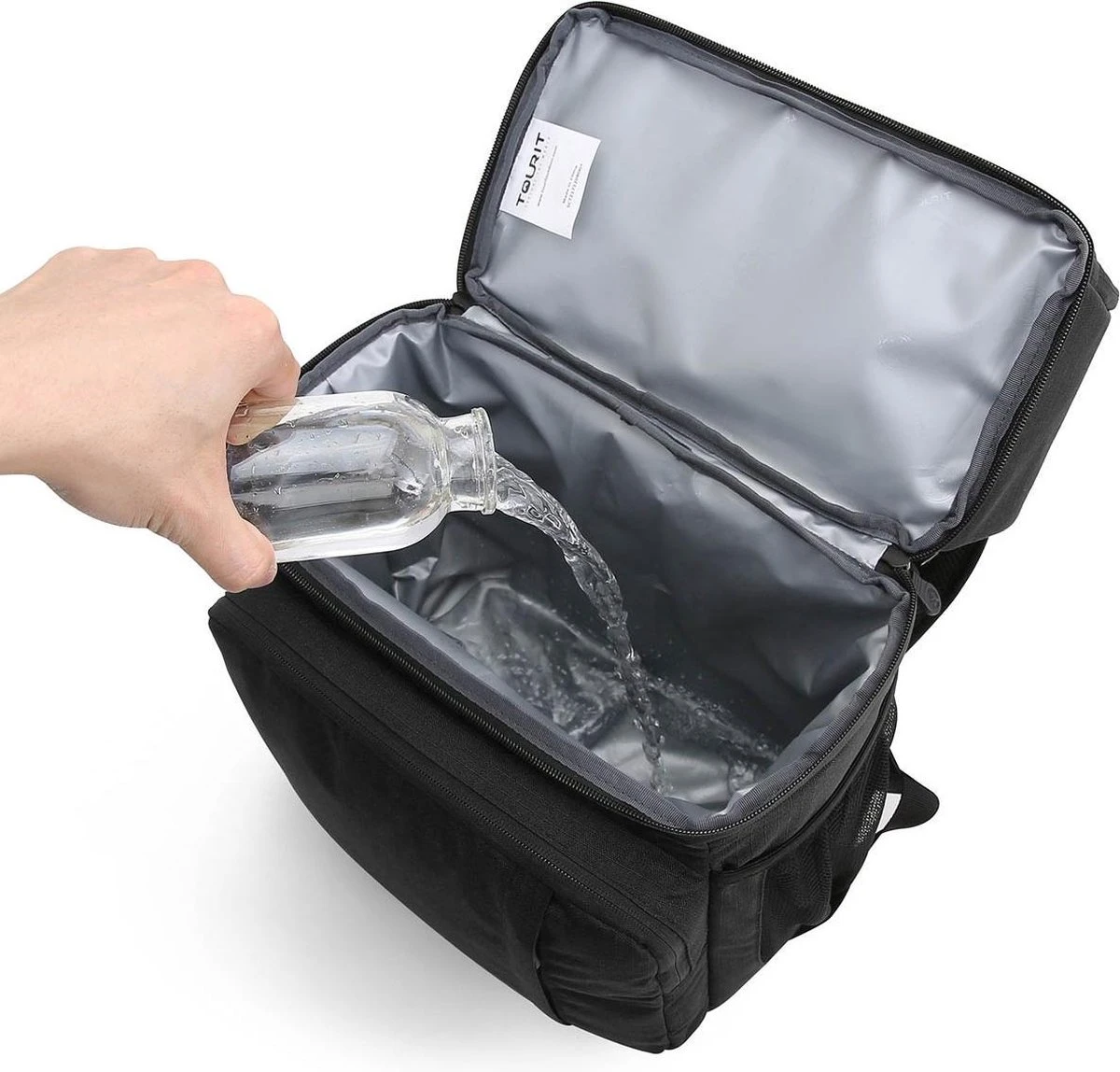 Koeltas Rugzak (28L) - Geschikt Voor 16 Blikjes - Lunchtas Voor Dames En Heren - Zwart 3 Koeltas Rugzak (28L) - Geschikt Voor 16 Blikjes - Lunchtas Voor Dames En Heren - Zwart - Afbeelding 3