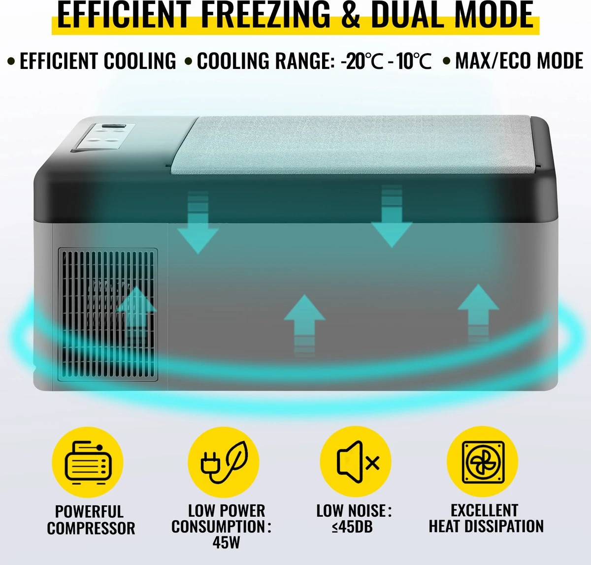 VEVOR - Coolbox - Koelbox 15L - Elektrische Coolbox - Draagbare Mini Koelkast - Draagbare Auto Vriezer 12/24Volt 4 VEVOR - Coolbox - Koelbox 15L - Elektrische Coolbox - Draagbare Mini Koelkast - Draagbare Auto Vriezer 12/24Volt - Afbeelding 4