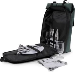 Norländer Picknick Rugtas - Koeltas - Inclusief Bestek - Groen