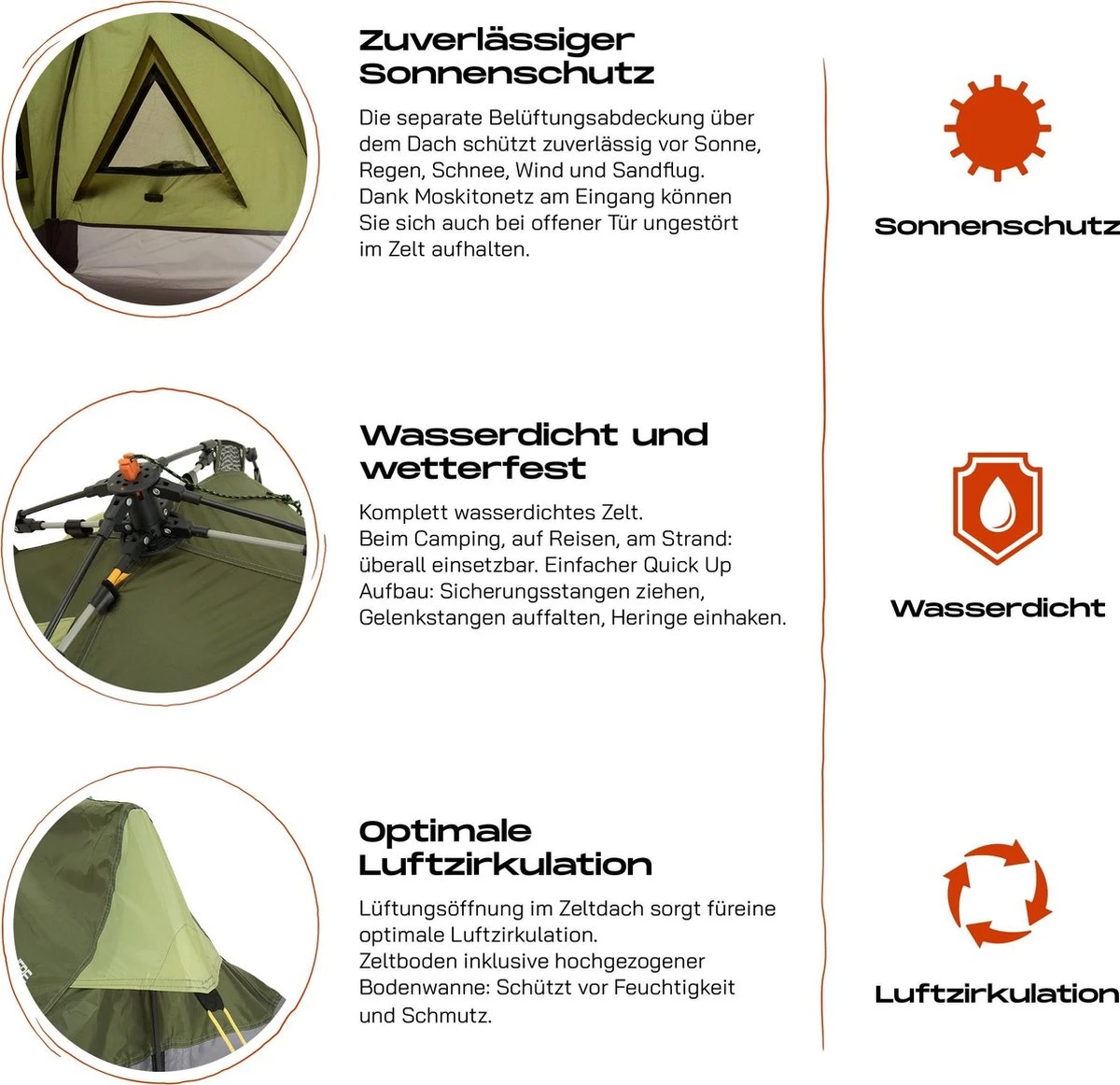 Where Tomorrow Solo Tent 225X100X57 Cm - Groen - 1 Persoons 5 Where Tomorrow Solo Tent 225X100X57 Cm - Groen - 1 Persoons - Afbeelding 5