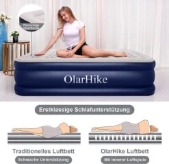 OlarHike Queen Size Luchtmatras Met Geïntegreerde Elektrische Pomp, Zelfopblazend Luchtbed, Voor 2 Personen, Premium Gastenbed, Opblaasbaar Matras Voor Camping Of Thuisgebruik, 203 X 152 X 46 Cm 9 OlarHike Queen Size Luchtmatras Met Geïntegreerde Elektrische Pomp, Zelfopblazend Luchtbed, Voor 2 Personen, Premium Gastenbed, Opblaasbaar Matras Voor Camping Of Thuisgebruik, 203 X 152 X 46 Cm -Buiten Kamperen 1200x1163 1