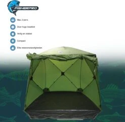 FisherPro WildLand Tent –comfortabele Vistent – Handige Strandtent – Compacte Festival Tent - Uitbreid Mogelijkheden Met Stormcover - Geschikt Voor 2 Personen -Buiten Kamperen 1200x1164 1
