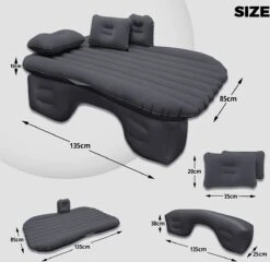 Flightmode - Opblaasbaar Matras Voor Auto, Opblaasbaar Bed, Autostoel, Comfortabel, Met Elektrische Luchtpomp En 3 Adapters, 2 Kussens En Transporttas, Voor Camping, Reizen, Strand -Buiten Kamperen 1200x1166 5