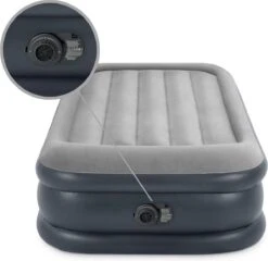 Intex Luchtbed - 1-Persoons - 99 X 191 X 42 Cm - Grijs - Met Pomp, Hoeslaken Antraciet En Reparatieset -Buiten Kamperen 1200x1166 6