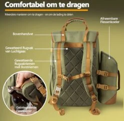 Cabinmax Koeltas - Koelrugzak - Picknick - Picknicktas Met Flessenhouder - Koelrugtas 24L - Olive Green 11 Cabinmax Koeltas - Koelrugzak - Picknick - Picknicktas Met Flessenhouder - Koelrugtas 24L - Olive Green -Buiten Kamperen 1200x1169 4