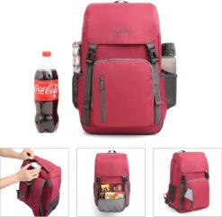 Tourit - Koeltas Rugzak (25L) - Geschikt Voor 21 Blikjes - Lunchtas Voor Dames En Heren - Rood -Buiten Kamperen 1200x1171 15