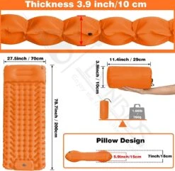 LVNRIDS Isomat, Zelfopblazend, Ultralicht, Luchtmatras, Camping, Zelfopblaasbaar, Opblaasbaar Matras, 3,9 Inch Dik, Met Voetperspomp En Kussen, Voor Camping, Reizen, Outdoor, Wandelen, Strand, Oranje 15 LVNRIDS Isomat, Zelfopblazend, Ultralicht, Luchtmatras, Camping, Zelfopblaasbaar, Opblaasbaar Matras, 3,9 Inch Dik, Met Voetperspomp En Kussen, Voor Camping, Reizen, Outdoor, Wandelen, Strand, Oranje -Buiten Kamperen 1200x1171 6