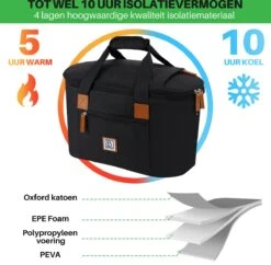 Brisby 4 Laags Geïsoleerde Koeltas - Boodschappentas 21 Liter - Zwart 14 Brisby 4 Laags Geïsoleerde Koeltas - Boodschappentas 21 Liter - Zwart -Buiten Kamperen 1200x1178 23