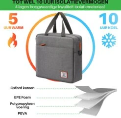 Brisby 4 Laags Geïsoleerde Koeltas - Lunchtas 7 Liter - Donkergrijs 13 Brisby 4 Laags Geïsoleerde Koeltas - Lunchtas 7 Liter - Donkergrijs -Buiten Kamperen 1200x1178 8