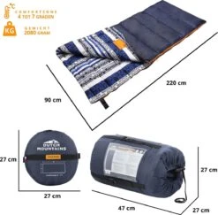 Dutch Mountains Slaapzak Goeree XL - Extra Groot 220x90cm - Katoenen Binnenkant - Aanritsbaar - Tochtstrip En Compressiehoes -Buiten Kamperen 1200x1182 19