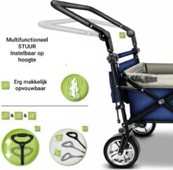 Tresko- Bolderkar, Grijs, Opvouwbaar, Met Dakje, Geschikt Tot 80 Kg - Bolderwagen - Kinderenvervoer - Bolderkarren - Tuinkar - Kinderwagen 17 Tresko- Bolderkar, Grijs, Opvouwbaar, Met Dakje, Geschikt Tot 80 Kg - Bolderwagen - Kinderenvervoer - Bolderkarren - Tuinkar - Kinderwagen -Buiten Kamperen 1200x1182 6