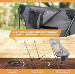 Skandika Campingstoel Compact SET – Campingstoelen – Campingstoel Tot 150 Kg Belastbaar - Kampeerstoel, Visstoel, Kleine Pakmaat, Opvouwbaar, Stabiel, Licht, Comfortabel Gepolsterd – Draagtas Meegeleverd – Vouwstoel – Kampeermeubelen – Grijs 10 Skandika Campingstoel Compact SET – Campingstoelen – Campingstoel Tot 150 Kg Belastbaar - Kampeerstoel, Visstoel, Kleine Pakmaat, Opvouwbaar, Stabiel, Licht, Comfortabel Gepolsterd – Draagtas Meegeleverd – Vouwstoel – Kampeermeubelen – Grijs -Buiten Kamperen 1200x1184 3