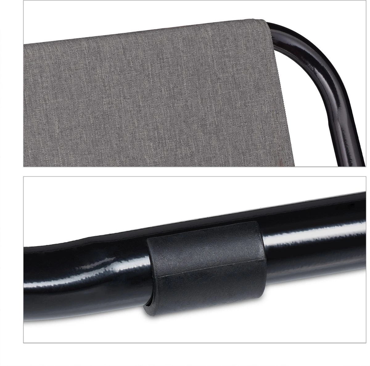 Relaxdays Campingstoel Inklapbaar Set Van 2 - Klapstoel 100 Kg - Visstoel Met Armleuningen - Grijs 2 Relaxdays Campingstoel Inklapbaar Set Van 2 - Klapstoel 100 Kg - Visstoel Met Armleuningen - Grijs - Afbeelding 2