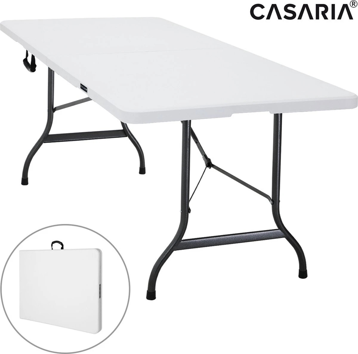 Casaria Tuintafel Opvouwbaar – Met Draaggreep 220x70 Cm – Wit 5 Casaria Tuintafel Opvouwbaar – Met Draaggreep 220x70 Cm – Wit - Afbeelding 5