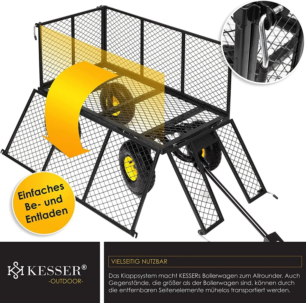 Exxen KESSER® Bolderkar, 550 Kg Belastbaar, Tuinwagen, Transportwagen, Tuinwagen, Uitneembaar Zeil, Gereedschapswagen, Handwagen, Veelzijdig Inzetbaar, Zwart 5 Exxen KESSER® Bolderkar, 550 Kg Belastbaar, Tuinwagen, Transportwagen, Tuinwagen, Uitneembaar Zeil, Gereedschapswagen, Handwagen, Veelzijdig Inzetbaar, Zwart - Afbeelding 5