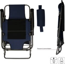 Ligstoel 155x60cm - Opvouwbaar Campingstoel Ligbed Strandstoel Tuinstoel Vouwligstoel Blauw -Buiten Kamperen 1200x1191 4