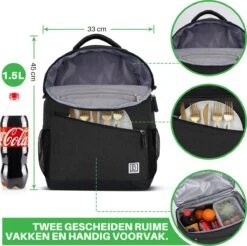 Brisby 4 Laags Geïsoleerde Koeltas Rugzak - 25 Liter - Met Handige Vakken Voor Bestek En Essentials - Waterafstotend Materiaal - Zwart 14 Brisby 4 Laags Geïsoleerde Koeltas Rugzak - 25 Liter - Met Handige Vakken Voor Bestek En Essentials - Waterafstotend Materiaal - Zwart -Buiten Kamperen 1200x1196 13